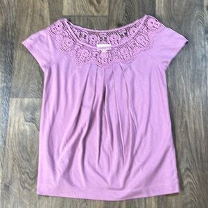 New Without Tag Ann Taylor Loft Broderie Blouse - 60% Cotton & 40% Modal